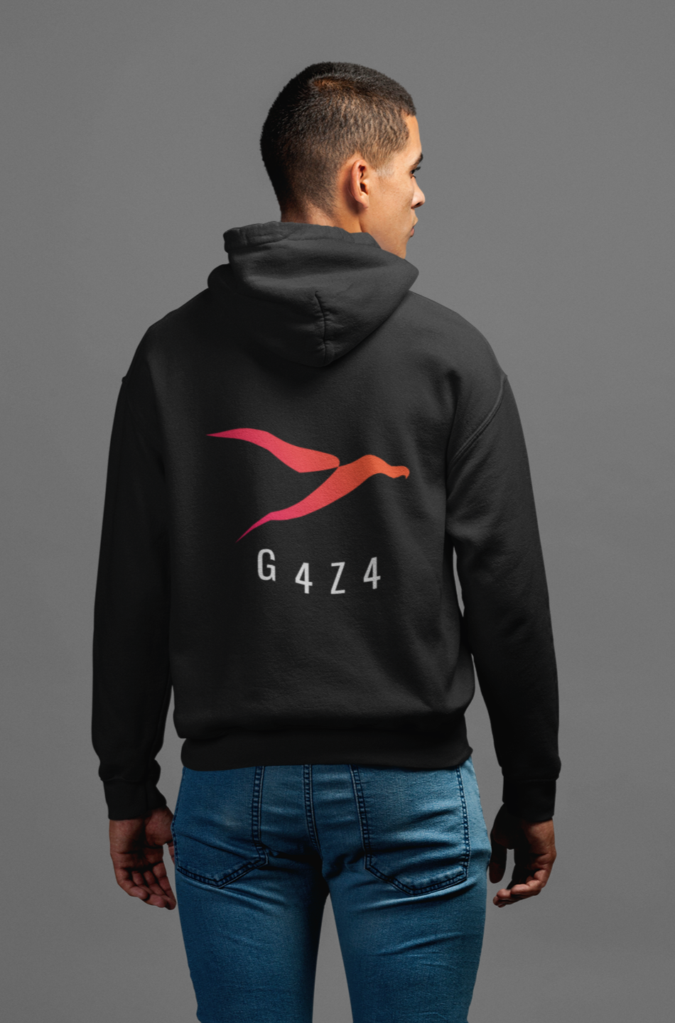 Black Performance Back Print Hoodie