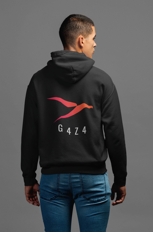 Black Performance Back Print Hoodie