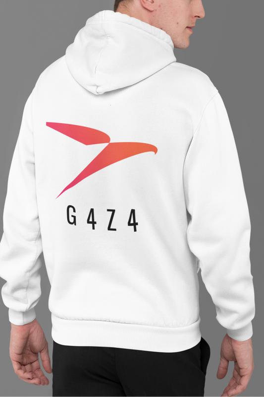 White Performance Back Print Hoodie