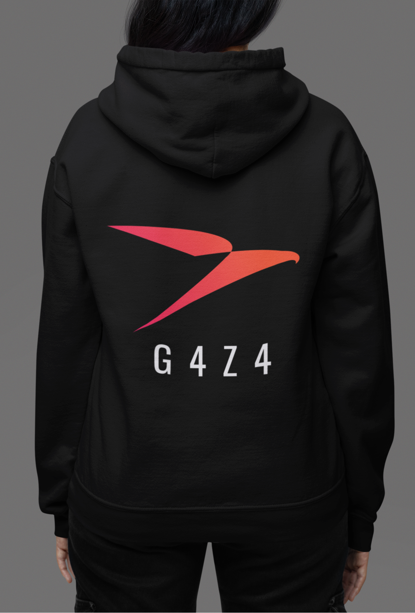 Black Performance Back Print Hoodie